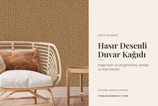 Hasır Desenli Duvar Kağıdı: Doğal Hasır ve Jüt Görünümü, Bambu ve Örgü Dokular