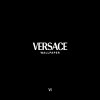 Versace 79133-4 Vizon Kahve Mermer Duvar Kağıdı Krem mermer zemin üzerine vizon kahve şeritli baklava geometrik desenli Versace duvar kağıdı