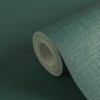 Koyu orman yeşili tonlarında ince kumaş ve keten dokulu düz AS Creation Cuba 39098-4 vlies duvar kağıdı