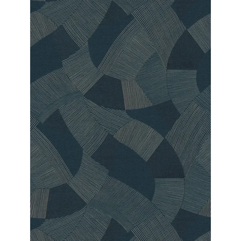 AS Creation Cuba 79160-3 Geometrik Desenli Lacivert Duvar Kağıdı Koyu lacivert ve antrasit tonlarında geometrik çizgi desenli AS Creation Cuba 79160-3 vlies duvar kağıdı