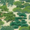 Krem zemin üzerine canlı koyu yeşil tonlarında bonsai ve tropik ağaç desenli AS Creation Cuba 79161-1 vlies duvar kağıdı