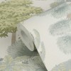 Krem zemin üzerine yeşil tonlarında bonsai ve tropik ağaç desenli AS Creation Cuba 79161-3 vlies duvar kağıdı