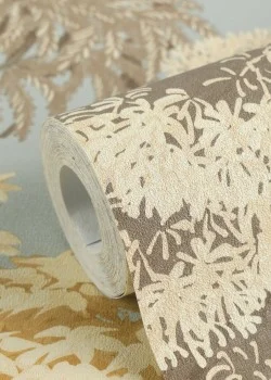 Cuba 79161-4 Mavi Bej Bonsai ve Ağaç Desenli Vlies Duvar Kağıdı, 5.33m²