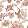Beyaz zemin üzerine gül kurusu, mürdüm ve bej otantik çiçek motifli Blooming Garden 8302 duvar kağıdı