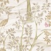 Blooming Garden 8315 Kuşlu Duvar Kağıdı Krem zemin üzerine balıkçıl kuş ve pembe çiçekli ağaç dalları desenli Blooming Garden 8315 duvar kağıdı