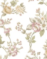 Blooming Garden 8325 Çiçek Desenli Beyaz, Soft Pembe ve Sarı Duvar Kağıdı, 5.33m²