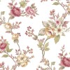 Beyaz zemin üzerine gül kurusu ve krem çiçek desenli Blooming Garden 8326 duvar kağıdı