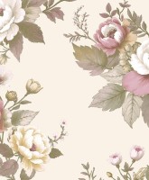 Blooming Garden 8330 Klasik Çiçek Demeti Desenli Krem ve Pembe Duvar Kağıdı, 5.33m²