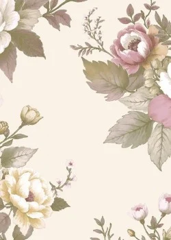 Blooming Garden 8330 Klasik Çiçek Demeti Desenli Krem ve Pembe Duvar Kağıdı, 5.33m²