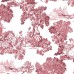 Blooming Garden 8343 Toile de Jouy Desenli Beyaz ve Gül Kurusu Duvar Kağıdı, 5.33m²