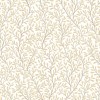 Beyaz zemin üzerine soft bej sarmaşık yaprak desenli Blooming Garden 8366 duvar kağıdı