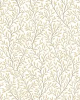 Blooming Garden 8366 Botanik Yaprak Desenli Beyaz ve Bej Duvar Kağıdı, 5.33m²