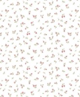 Blooming Garden 8371 Minik Gül Desenli Beyaz ve Pembe Duvar Kağıdı, 5.33m²