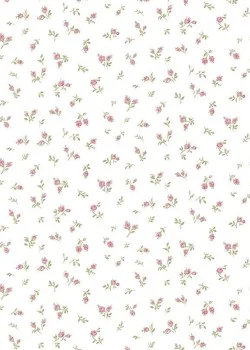 Blooming Garden 8371 Minik Gül Desenli Beyaz ve Pembe Duvar Kağıdı, 5.33m²