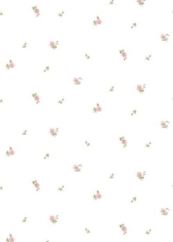 Blooming Garden 8374 Minik Çiçek Desenli Beyaz ve Pembe Duvar Kağıdı, 5.33m²