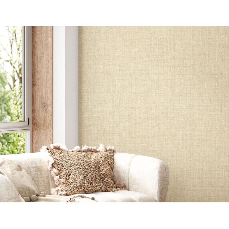 Blooming Garden 8398 Keten Dokulu Duvar Kağıdı Krem ve bej tonlarında ince keten kumaş dokulu Blooming Garden 8398 duvar kağıdı