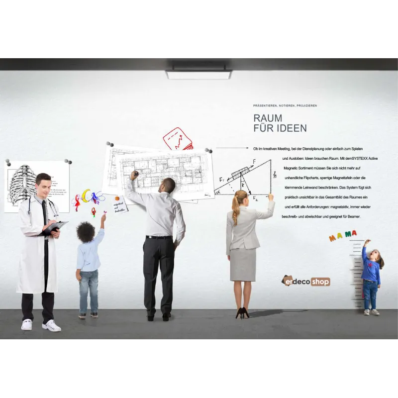 Magnetic Whiteboard Matt Miknatisli Yazi Tahtasi Duvar – SYSTEXX SYSTEXX Active Magnetic Whiteboard Matt miknatisli yazi tahtasi duvar kaplamasi 4.94m2