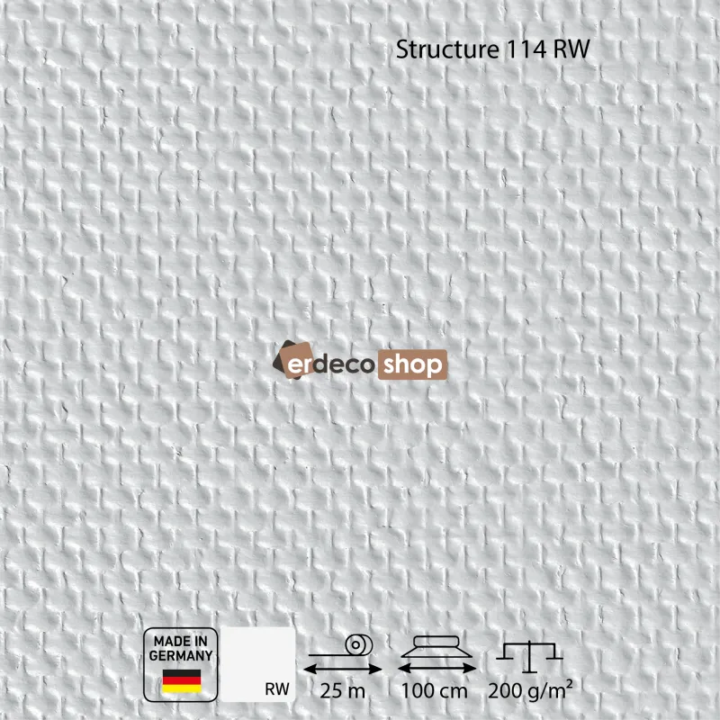 SYSTEXX Structure 114 RW mikro ince oval kabartmalı ham cam tekstili 200 g/m² organik desen duvar kaplaması