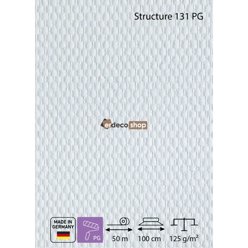 Structure 131 PG Kabarcık Doku Astarlı Cam Tekstili – SYSTEXX SYSTEXX Structure 131 PG kabarcık dokulu astarlı cam tekstili duvar kaplaması 125 g/m²