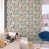 Bej zemin üzerine mavi ve taba ağaç desenli orman temalı bebek odası duvar kağıdı Jack n Rose LD2115