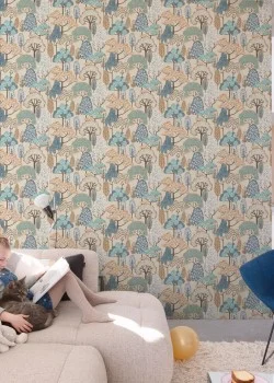 Jack 'n Rose Little Dreamers LD2115 Bej Krem Ağaçlı Orman Duvar Kağıdı, 5.32m²