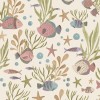 Grandeco Little Dreamers LD3318 Deniz Altı Pembe Balık Duvar Kağıdı Ekru zemin üzerine pembe ve yeşil balık desenli deniz altı bebek odası duvar kağıdı Jack n Rose LD3318