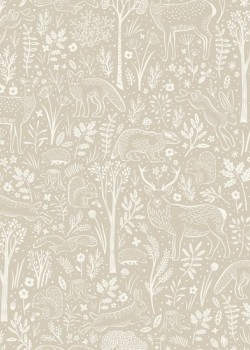Jack 'n Rose Little Dreamers LD3403 Orman Hayvanları Gri Bebek Odası Duvar Kağıdı, 5.32m²