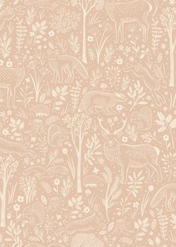 Jack 'n Rose Little Dreamers LD3418 Orman Hayvanları Pembe Bebek Odası Duvar Kağıdı, 5.32m²