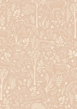 Jack 'n Rose Little Dreamers LD3418 Orman Hayvanları Pembe Bebek Odası Duvar Kağıdı, 5.32m²