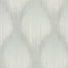 Adaçayı yeşili ve gri tonlarında eşkenar dörtgen damask desenli podyum esintili lüks duvar kağıdı