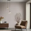 Kum beji tonlarında ince dikey iplik dokulu düz desenli podyum esintili lüks duvar kağıdı