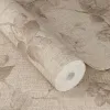Rasch Atelier Tissé 612912 Botanik Çiçekli Beyaz Duvar Kağıdı Beyaz ve kırık beyaz tonlarında keten dokulu botanik çiçek dalları desenli Rasch Atelier Tisse 612912 duvar kağıdı
