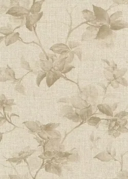 Rasch Atelier Tissé 612929 Keten Dokulu Açık Bej Botanik Yaprak Desenli Duvar Kağıdı, 5.33m²