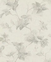 Rasch Atelier Tissé 612967 Botanik Çiçek Dalları Krem Gri Duvar Kağıdı, 5.33m²