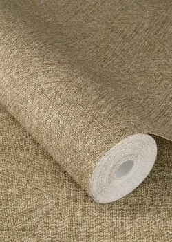 Rasch Atelier Tissé 613131 Çizgili Keten Dokulu Bej Krem Duvar Kağıdı, 5.33m²