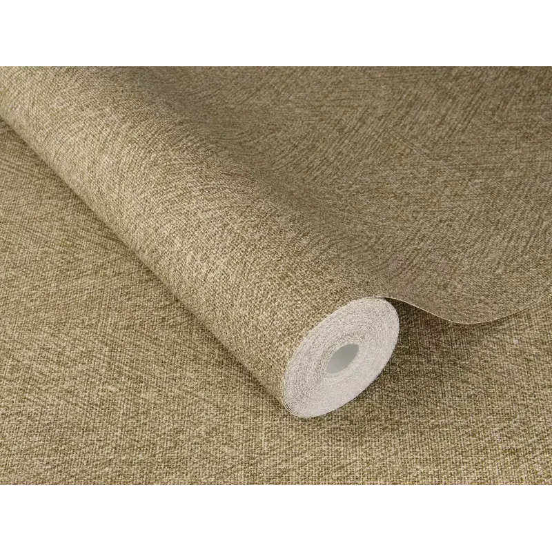 Bej ve krem tonlarında dikey çizgili keten dokulu Rasch Atelier Tisse 613131 duvar kağıdı