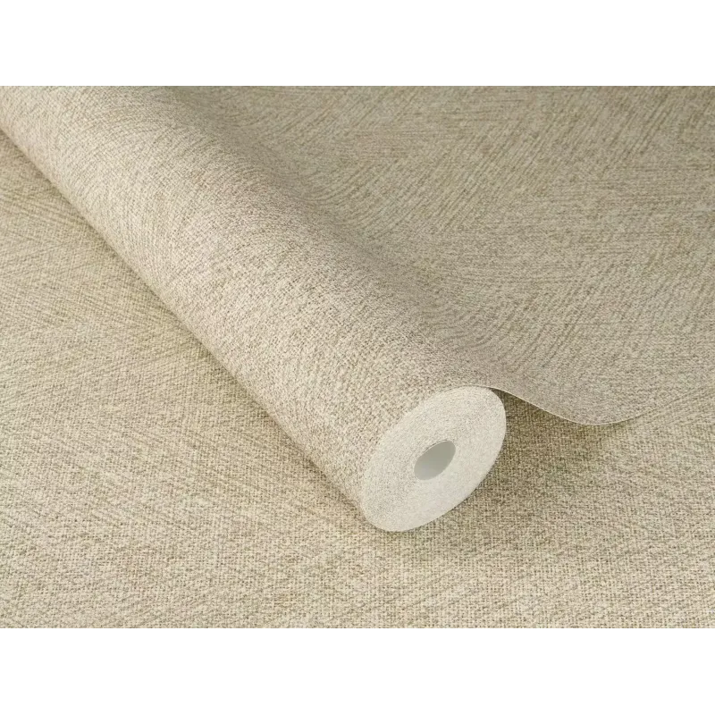 Rasch Atelier Tissé 613148 Bej Keten Dokulu Duvar Kağıdı Bej tonlarında keten dokulu balıksırtı desenli Rasch Atelier Tisse 613148 duvar kağıdı