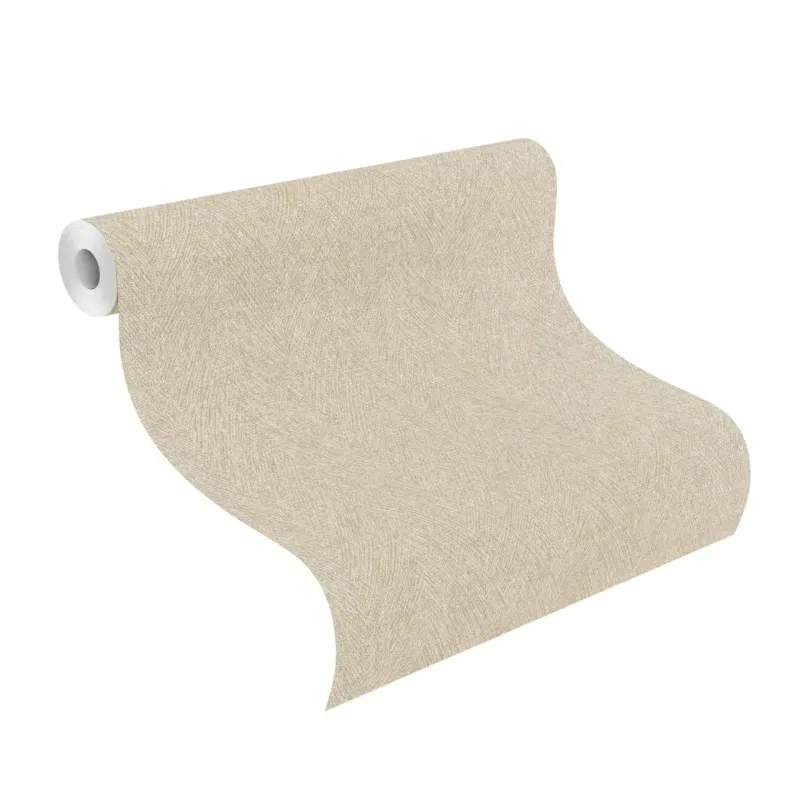 Rasch Atelier Tissé 613148 Bej Keten Dokulu Duvar Kağıdı Bej tonlarında keten dokulu balıksırtı desenli Rasch Atelier Tisse 613148 duvar kağıdı