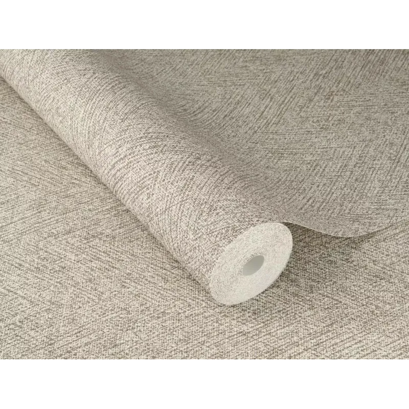Krem ve bej tonlarında dikey çizgili keten dokulu Rasch Atelier Tisse 613155 duvar kağıdı