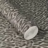 Rasch Atelier Tissé 613261 Gri Leopar Desenli Duvar Kağıdı Gri ve füme tonlarında keten dokulu leopar desenli Rasch Atelier Tisse 613261 duvar kağıdı