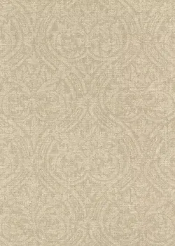 Rasch Atelier Tissé 613322 Keten Dokulu Vizon Bej Barok Damask Desenli Duvar Kağıdı, 5.33m²