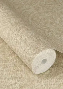 Rasch Atelier Tissé 613322 Keten Dokulu Vizon Bej Barok Damask Desenli Duvar Kağıdı, 5.33m²