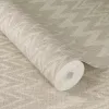 Bej ve krem tonlarında keten dokulu geometrik balıksırtı desenli Rasch Atelier Tisse 613667 duvar kağıdı