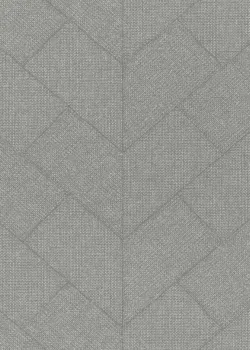 Rasch Atelier Tissé 613773 Keten Dokulu Geometrik Balıksırtı Gri Duvar Kağıdı, 5.33m²