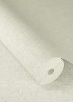 Atelier Tissé 613834 Keten Dokulu Düz Beyaz Kırık Beyaz Duvar Kağıdı, 5.33m²