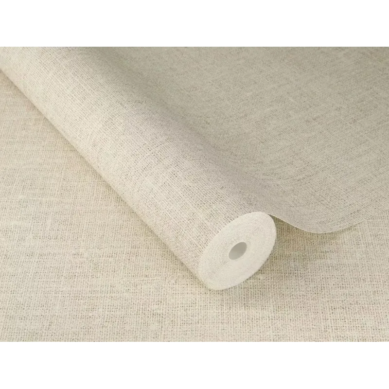 Rasch Atelier Tissé 613841 Krem Bej Keten Dokulu Duvar Kağıdı Krem bej tonlarında sade keten dokulu Rasch Atelier Tisse 613841 duvar kağıdı