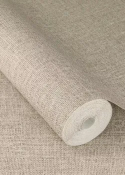 Rasch Atelier Tissé 613872 Keten Dokulu Düz Gri Açık Gri Duvar Kağıdı, 5.33m²