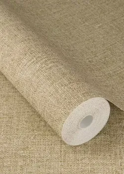 Rasch Atelier Tissé 613896 Keten Dokulu Düz Bej Vizon Duvar Kağıdı, 5.33m²