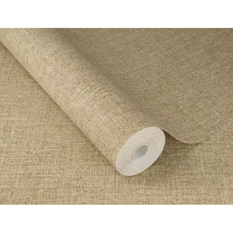 Bej ve vizon tonlarında keten dokulu düz desenli Rasch Atelier Tisse 613896 duvar kağıdı