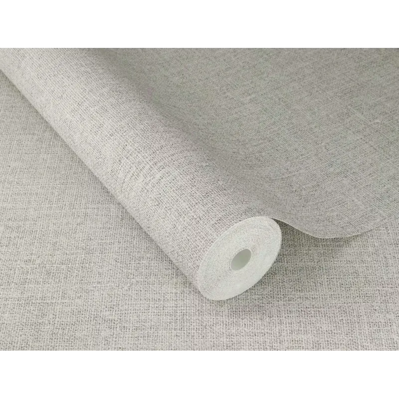Açık gri ve vizon tonlarında keten dokulu Rasch Atelier Tisse 613940 duvar kağıdı